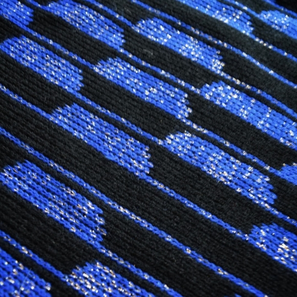 NWOT Vintage 90s Colour Block Metallic Knit Pullover - Picture 3 of 3